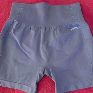 AYBL Women's Light Blue Ribbed Bike Shorts